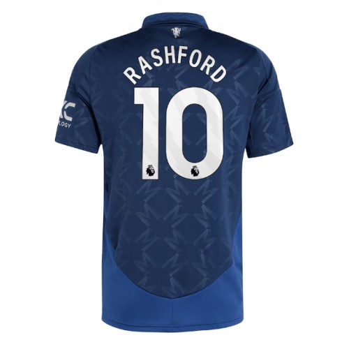 Fotballdrakt Herre Manchester United Marcus Rashford #10 Bortedrakt 2024-25 Kortermet